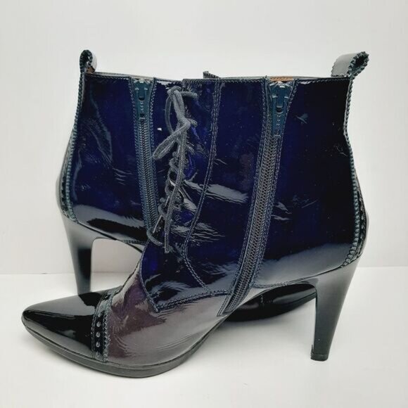 HISPANITAS Booties Lace-up Stiletto Heels Oxford Patent Leather Sz 6.5 | Eur 37 - Picture 11 of 14